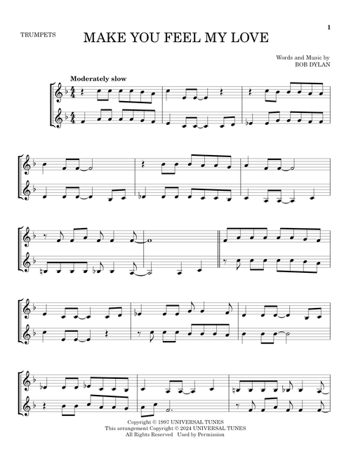 Make You Feel My Love - Adele, Bob Dylan (Trumpet Duet)