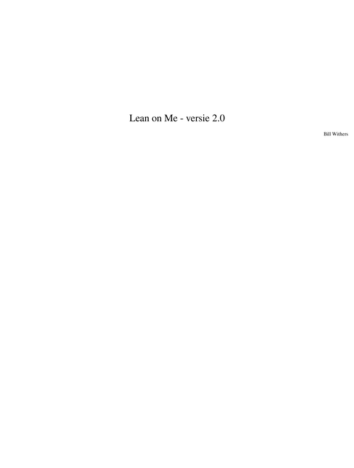 Lean On Me - V2.0 (maart 2020)