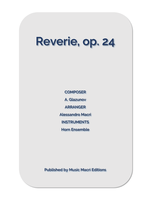 Reverie, op. 24 by A. Glazunov (Arr. Alessandro Macrì) - A Glazunov (Brass Ensemble)