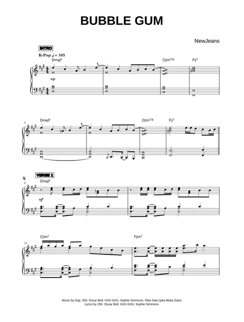 Bubble Gum - NewJeans (Piano)