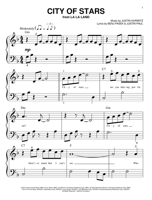 City Of Stars - Ryan Gosling & Emma Stone (Big Note Piano)