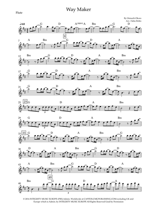 Way Maker (Arr. Fabio Britto) - Sinach (Flute Solo)