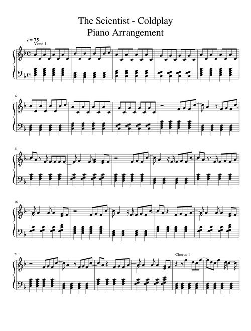 The Scientist - Coldplay Piano Arrangement