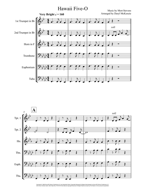Hawaii Five-O Theme (Arr. Daryl McKenzie) - The Ventures (Small Ensemble)