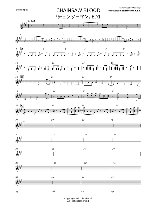 【Preview】Chainsaw Blood / Vaundy - チェンソーマン ChainsawMan ED 1 - Trumpet Solo