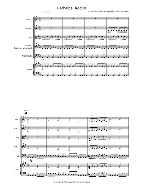 Pachelbel Rocks! for String Quartet (Arr. David Burndrett) - Johann Pachelbel (String Quartet)