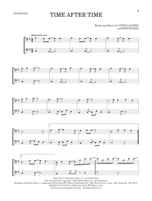Time After Time - Cyndi Lauper (Trombone Duet)