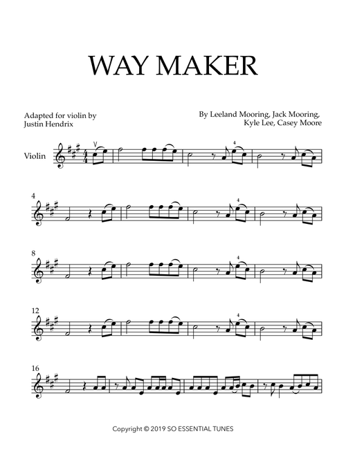 Way Maker (Arr. Justin Hendrix) - Leeland (Violin Solo)