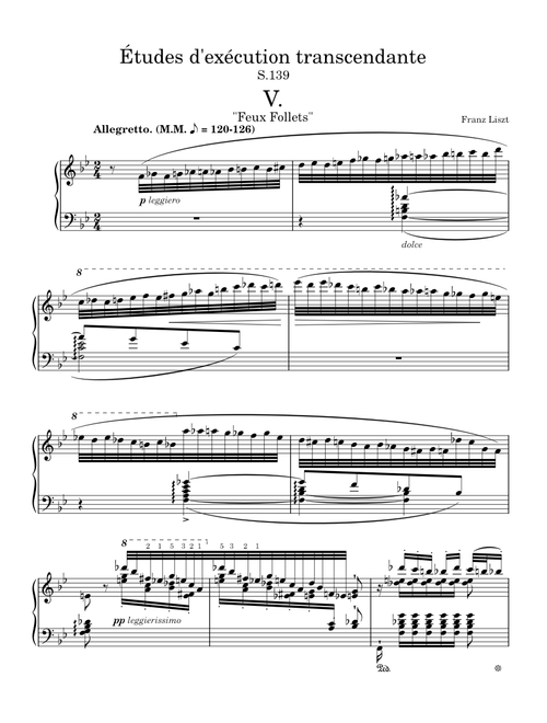 Études d'exécution transcendante, S.139/5 "Feux follets" – Franz Liszt ‎