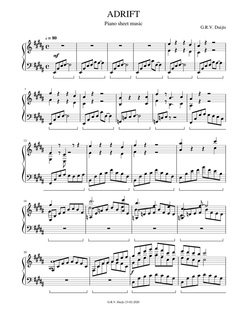 ADRIFT Sheet music for Piano (Solo)