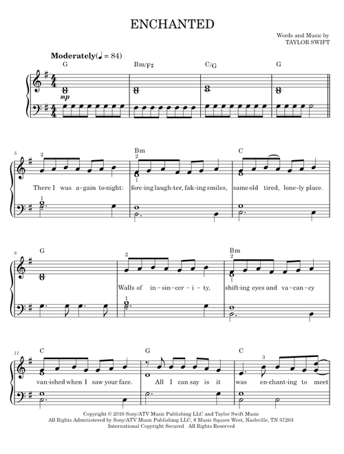 Enchanted - Taylor Swift (Easy Piano)