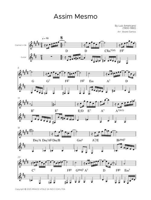 Assim Mesmo (Arr. Bisdre Santos) - Luiz Americano Do Rego (Instrumental Duet)
