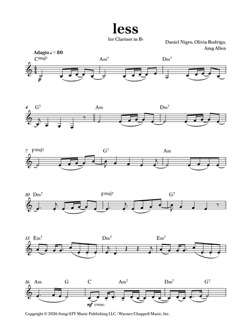 Less (Arr. Caio Costa) - Olivia Rodrigo (Clarinet Solo)