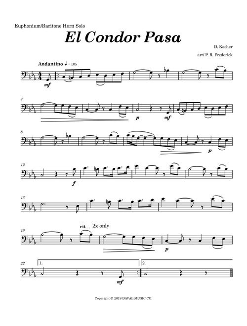 El Condor Pasa (Arr. P. R. Frederick) - D Kacher (Euphonium Solo)