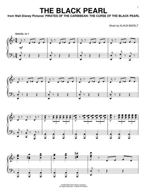 The Black Pearl - Klaus Badelt, Pirates Of The Caribbean: The Curse Of The Black Pearl (Movie) (Piano Solo)