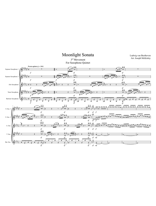 Moonlight sonata 3rd movement  – Ludwig Van Beethoven