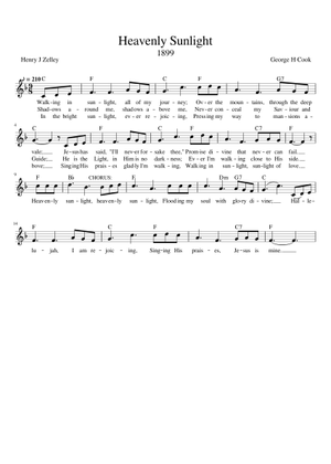 Heavenly sunlight – George H. Cook Heavenly Sunlight Sheet Music with ...