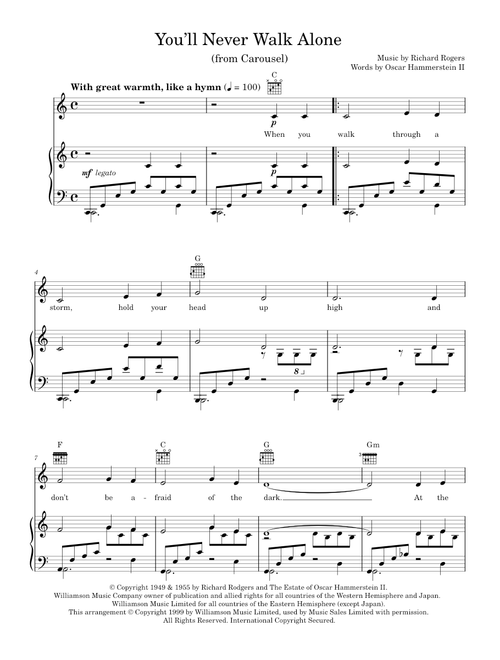 You'll Never Walk Alone (from Carousel) - Carousel Musical, Rodgers & Hammerstein (Piano-Vocal-Guitar (Piano Accompaniment))