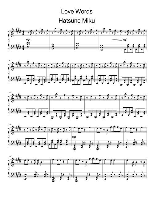 Hatsune Miku Love Words Ai Kotoba