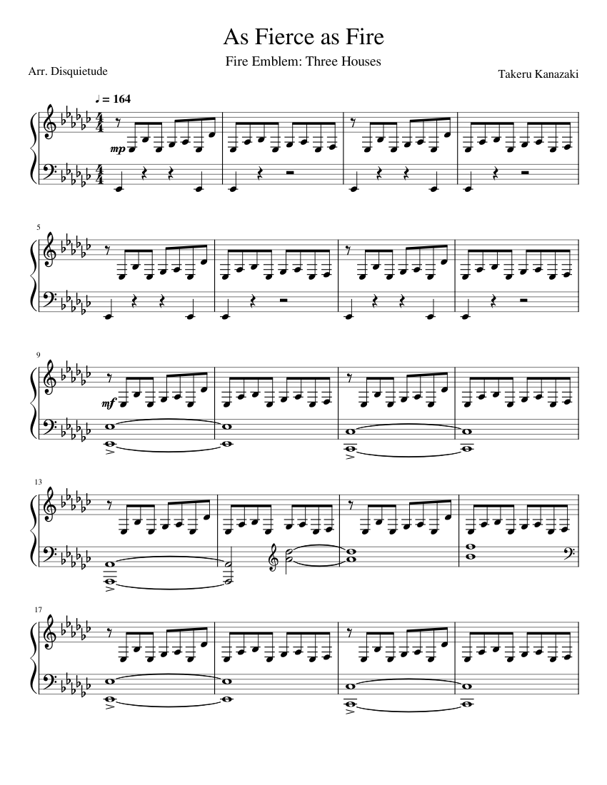 As Fierce as Fire - Fire Emblem: Three Houses Sheet Music for