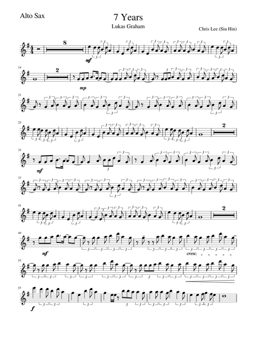 7 Years - Alto saxophone