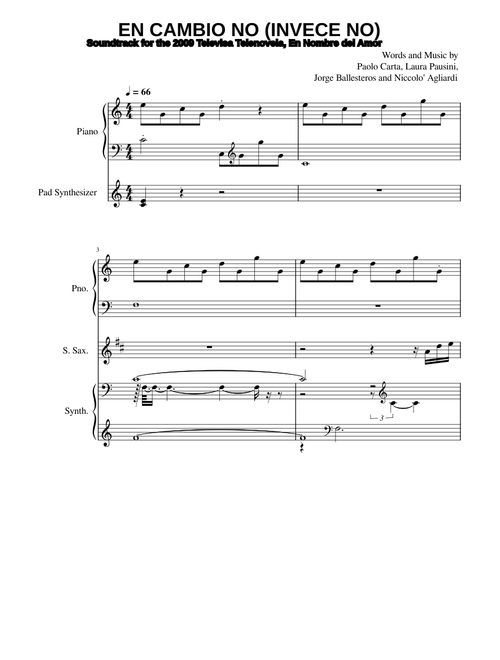 En Cambio No (Invece no) - Laura Pausini