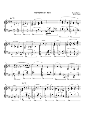 Memories Of You [lead sheet] – Eubie Blake, Andy Razaf Sheet Music with ...