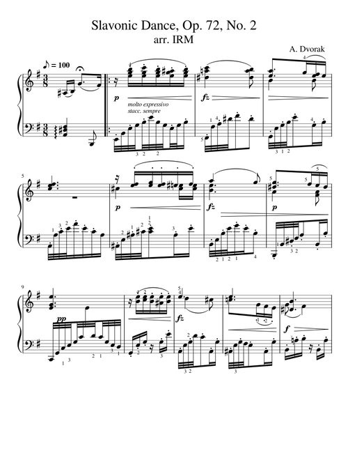 Slavonic Dances, Op.72 – Antonín Dvořák