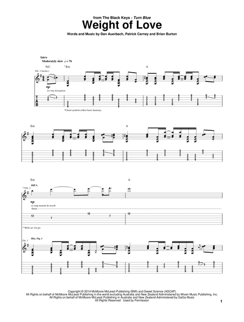 Weight Of Love - The Black Keys (Guitar Tab)