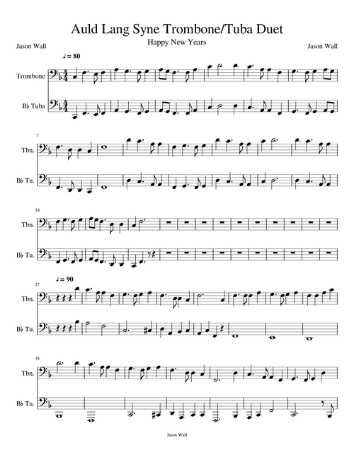 Auld Lang Syne Duet for Trombone and Tuba
