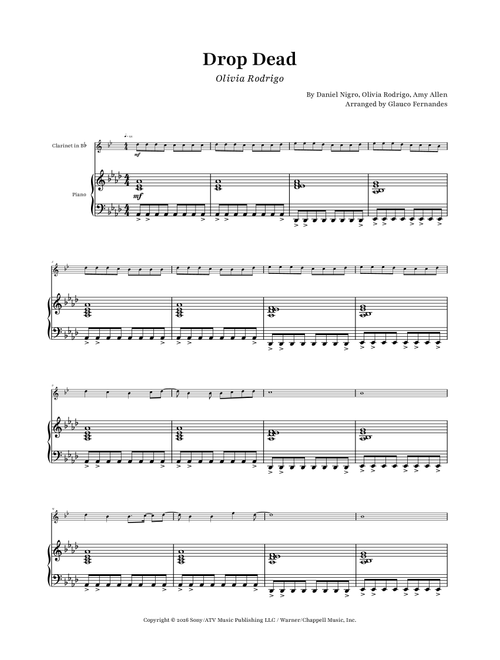 Drop Dead (Arr. Glauco Fernandes) - Olivia Rodrigo (Clarinet and Piano)
