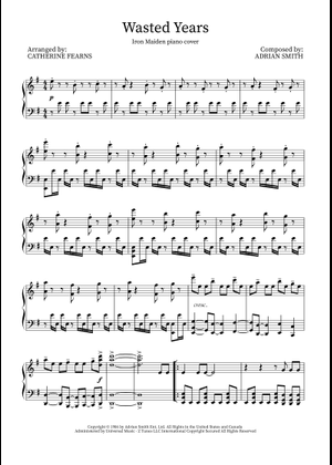 Wasted years – Iron Maiden Sheet Music for Piano (Solo