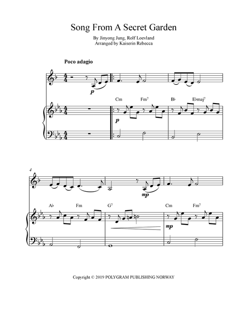 Song From A Secret Garden (Korean Version) (Arr. Kaiserin Rebecca) - Youngok Shin (Clarinet and Piano)