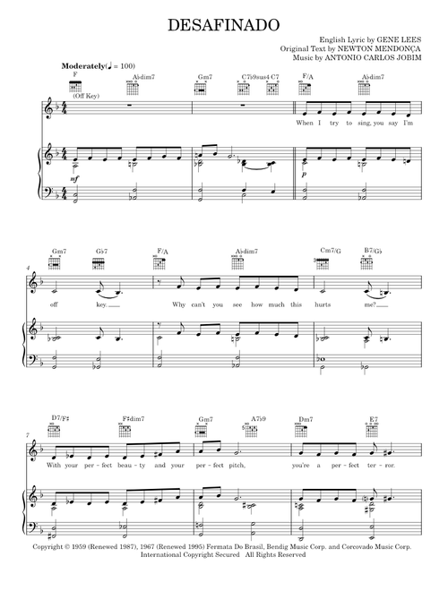 Desafinado (Off Key) - Antonio Carlos Jobim, Frank Sinatra, Gene Lees, John Pizzarelli (Piano-Vocal-Guitar)