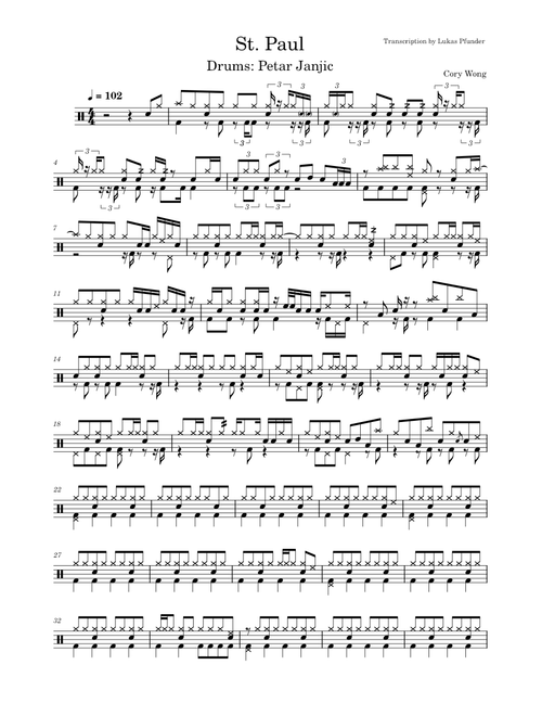St. Paul – Cory Wong (Drums Transcription) - drums Petar Janjic