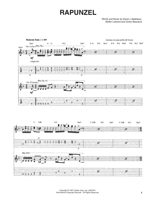 Rapunzel - Dave Matthews Band (Guitar Tab)