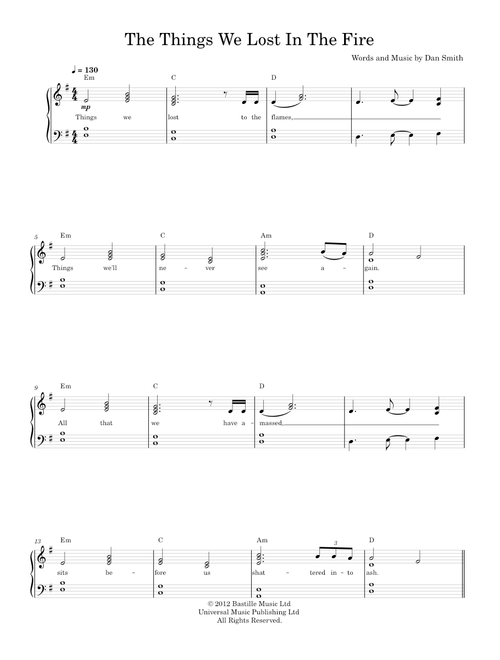 Things we lost in the fire - Bastille (Solo)