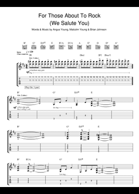 Free For Those About To Rock by AC/DC sheet music | Download PDF