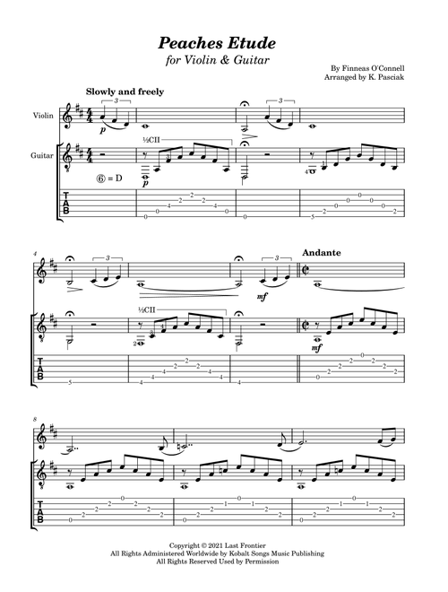 Peaches Etude (Arr. Kenneth Pasciak) - FINNEAS (Instrumental Duet)