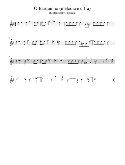 O Barquinho melodia e cifra