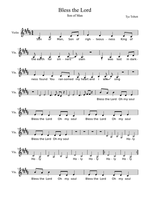Bless the Lord (Son of Man) - Tye Tribett