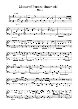 Master of Puppets: Metallica Sheet Music for Piano (Rock band Master of Puppets: Metallica Sheet Music for Piano (Rock band