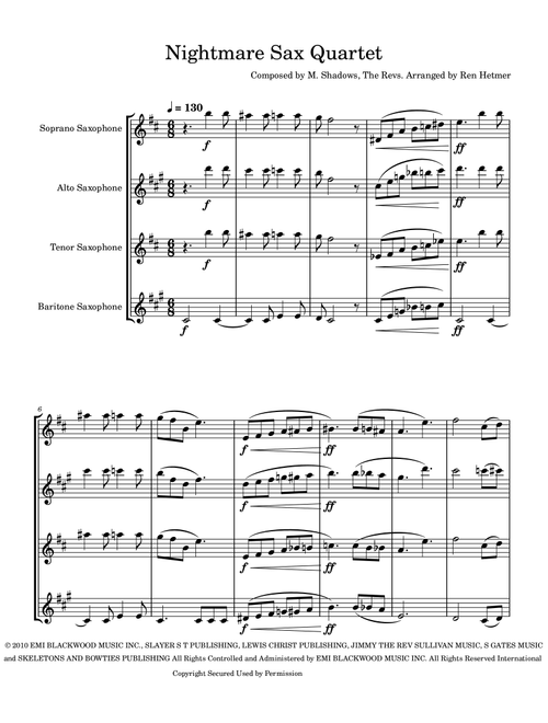 Nightmare (Arr. Ren Hetmer) - Avenged Sevenfold (Woodwind Ensemble)