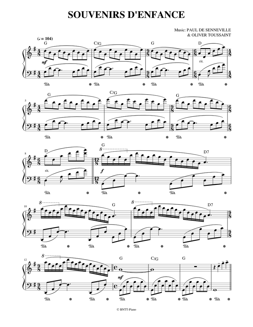 SOUVENIRS D'ENFANCE Sheet music for Piano (Solo)