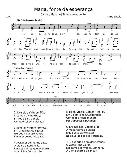 Maria, fonte da esperança - Manuel Luís