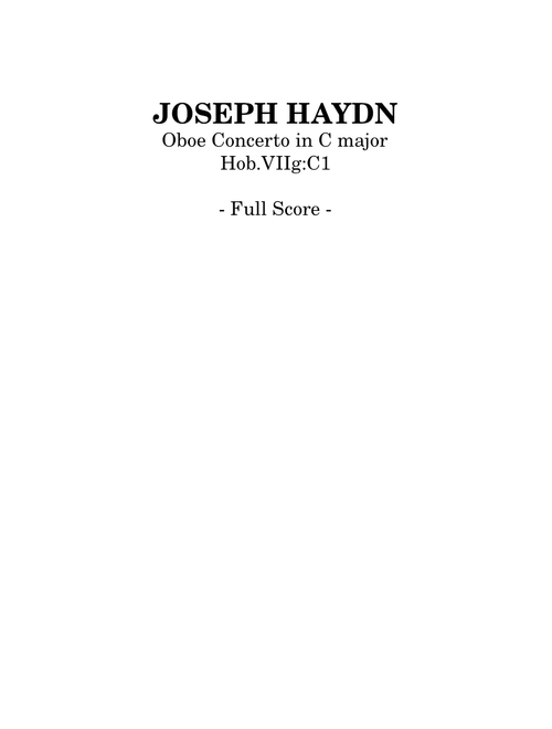 Haydn - Oboe Concerto in C major, Hob.VIIg:C1