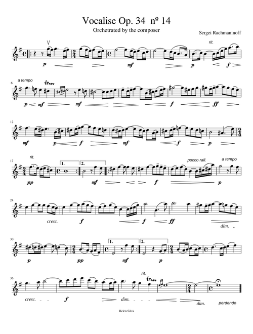 Vocalise Op 34 n 14 violino solo