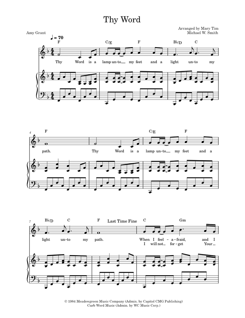 Thy Word – Amy Grant and Michael W. Smith Sheet music for Piano 