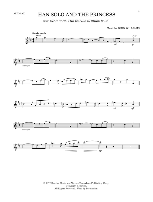 Han Solo And The Princess (from Star Wars: The Empire Strikes Back) - John Williams (Alto Sax Solo)