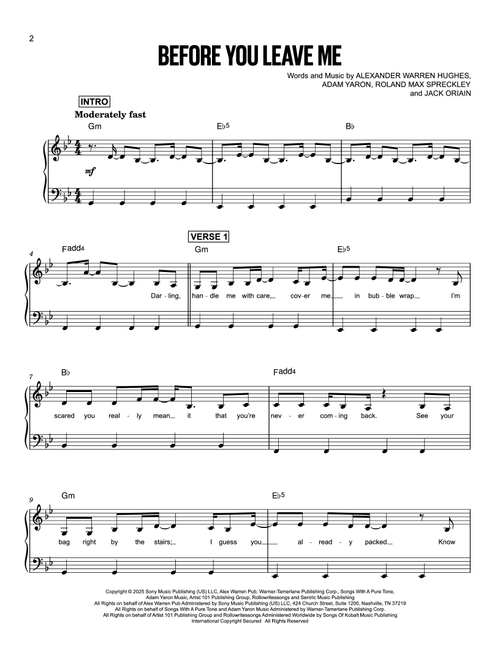 Before You Leave Me - Alex Warren